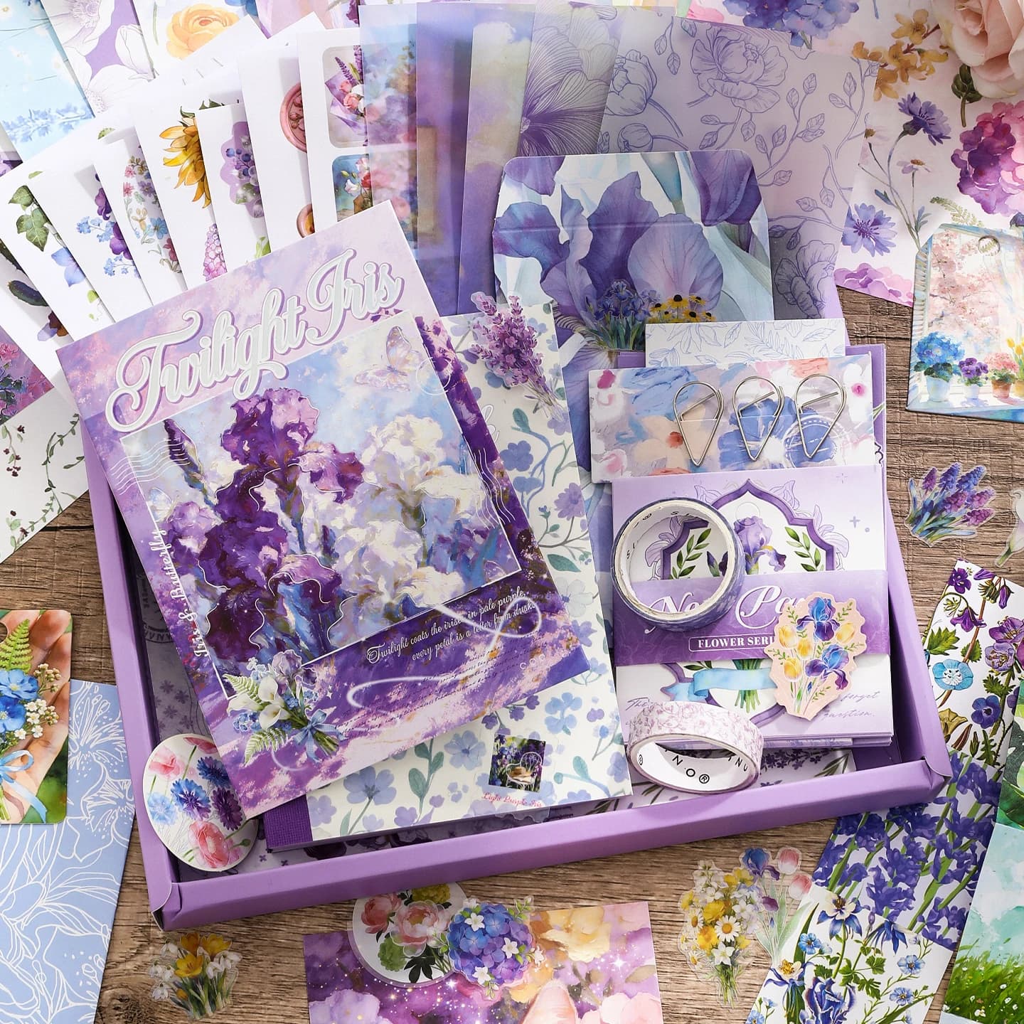 Scrapbooking Supplies Kit, A6 Journal Set with Stickers, Decorative Papers Complete DIY Gift Set for Journaling & Scrapbooking