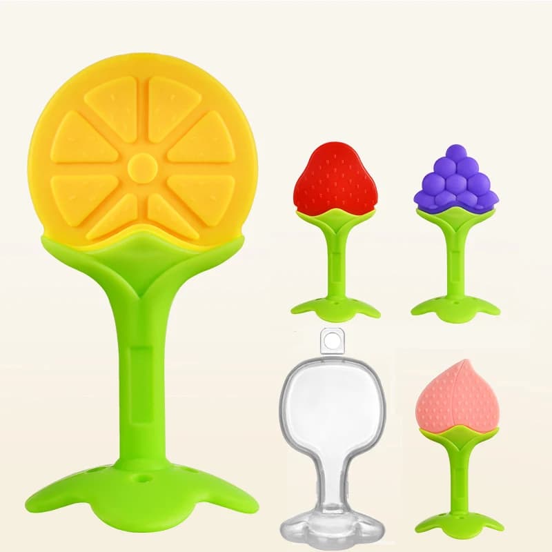 Teething Baby Toy Food Grade Silicone Teether Kids Dental Care Accessories Newborn BPA Free Fruit Sucking Chew Toys For Newborn