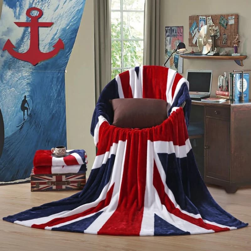 Bed blankets - Warm and plush throw for sofas, sofas, cars, and travel - machine-washed English style blankets
