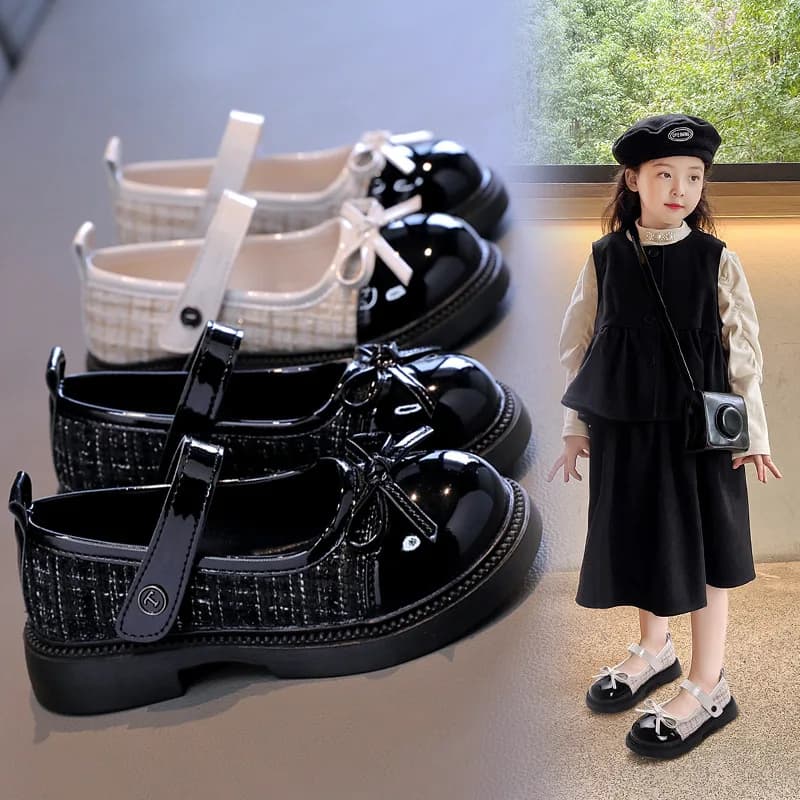 Girls' Spring and Autumn Leather Shoes 2025 Middle aged Children's Baby Soft soled Performance Shoes Children's Princess Shoes