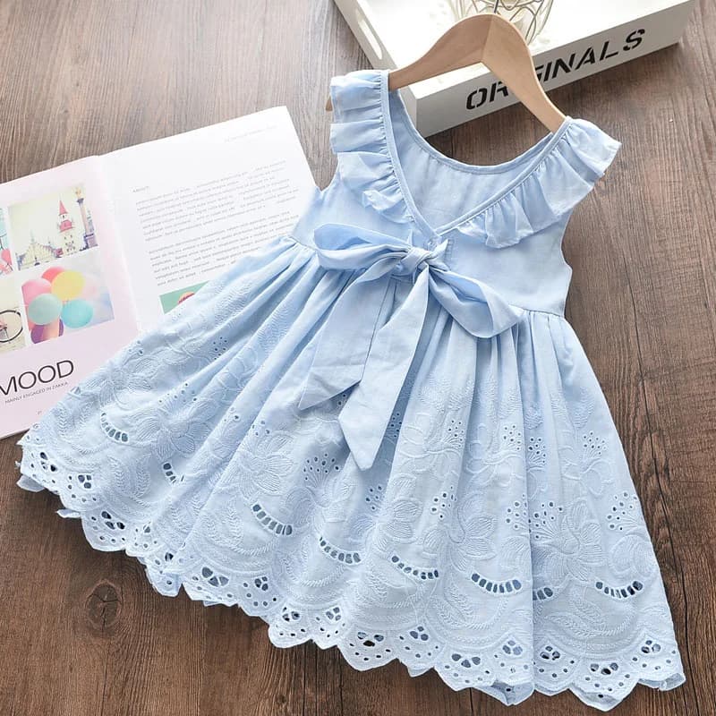 Girls Elegant Dresses 2025 New Summer Kids Party Costumes Girl Floral Princess Outfits Children Vestidos Clothing