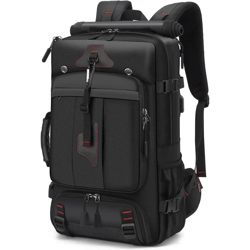 Men's travel backpack 50L large portable backpack, durable and convertible luggage bag with shoe compartment,