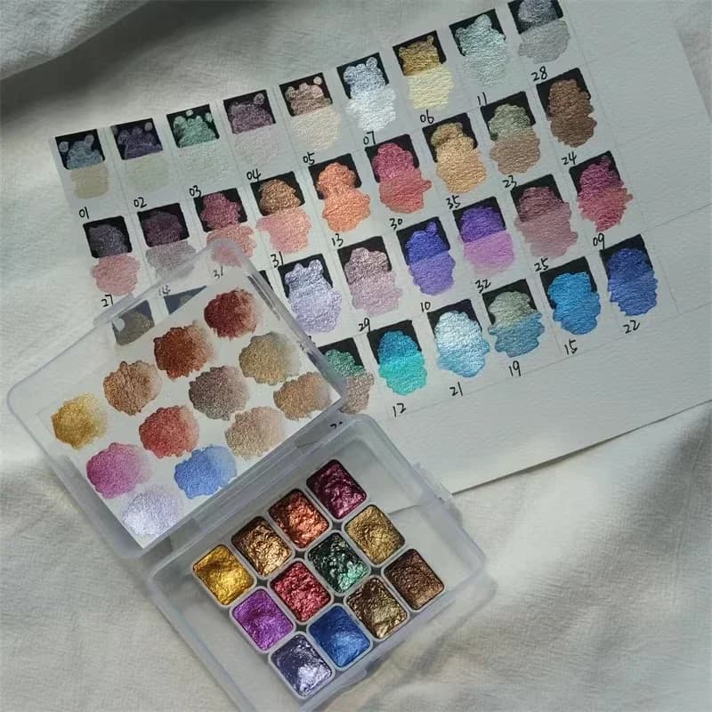 Nail Solid Pigment Nail Art Decor Watercolor Manicure Metallic Paint Draw Chrome Glitter Powder Flowers Nails Set