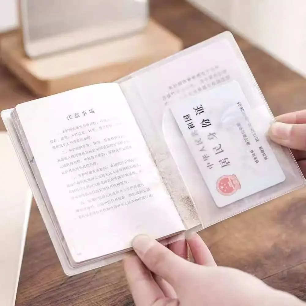 Portable Waterproof Passport Cover Simple Transparent Translucent ID Card Holder Multiple Card Slots PVC Passport Protector