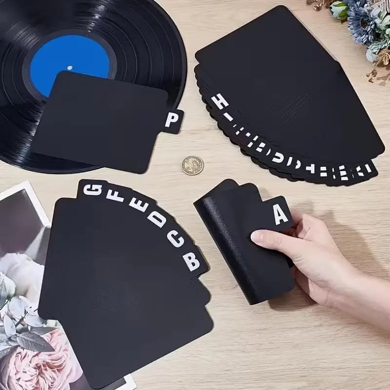 26pcs CD/DVD/Vinyl Record Organizer Dividers A-Z Alphabet File Storage Separator For Music Albums, Office, Home, Space-Saving