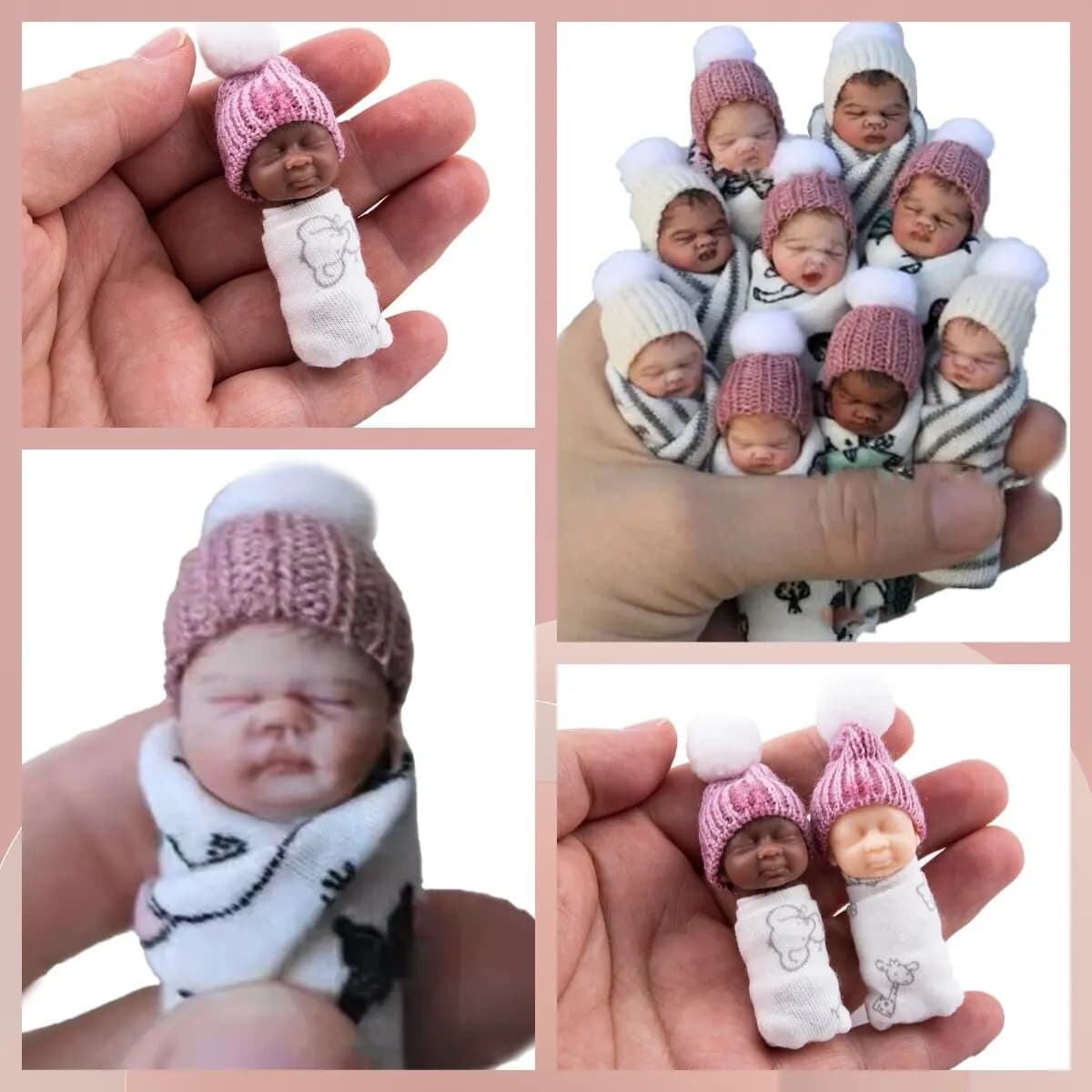 Reborn Dolls Baby Reborn Silicone Reborn Baby Doll 5cm Palm Dolls Pajamas Dress Simulation Baby Reborn Baby Doll Toys