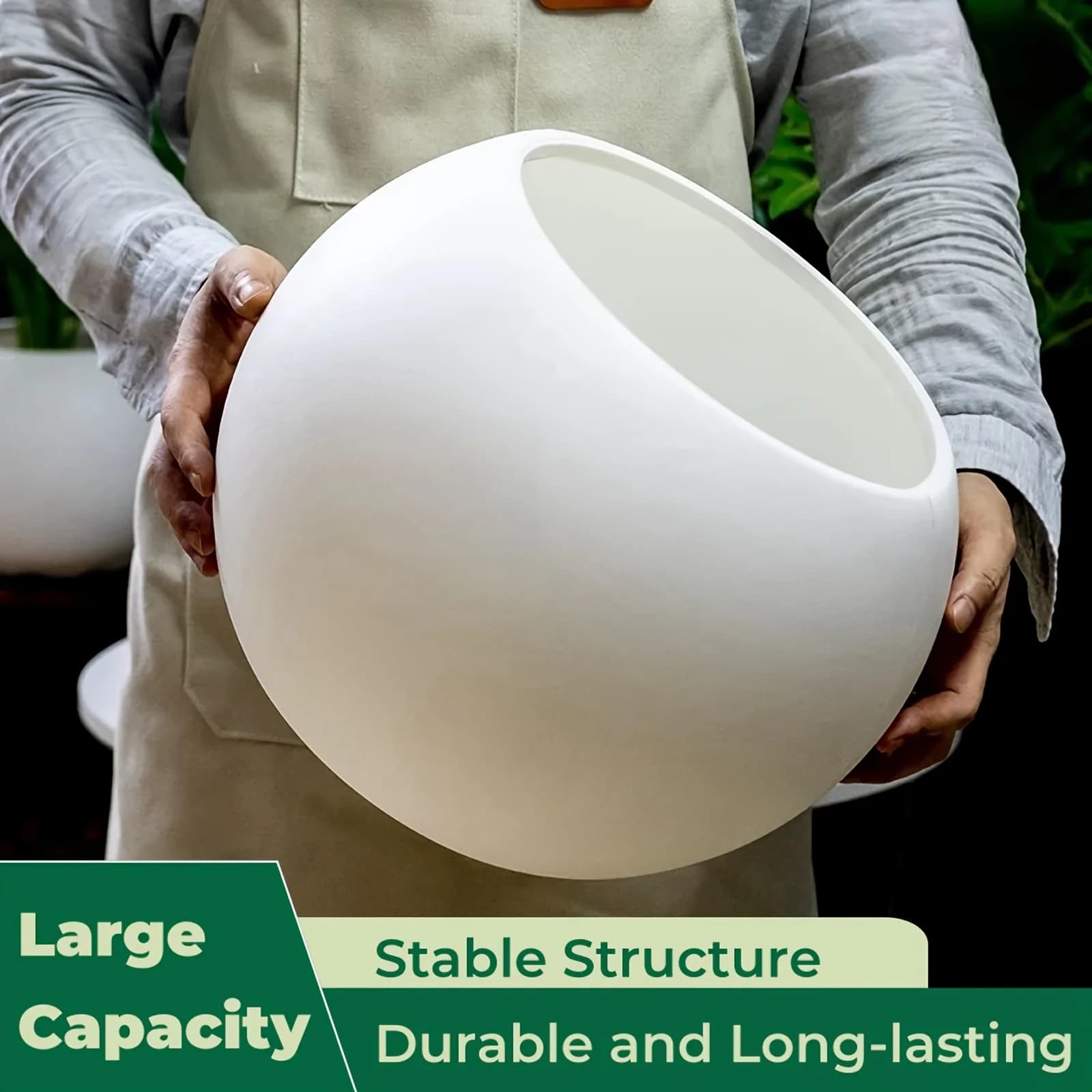 Indoor Outdoor Round Flower Pots, Lightweight Unbreakable Plastic Planters for Garden,  Balcony & Home Flower Planting