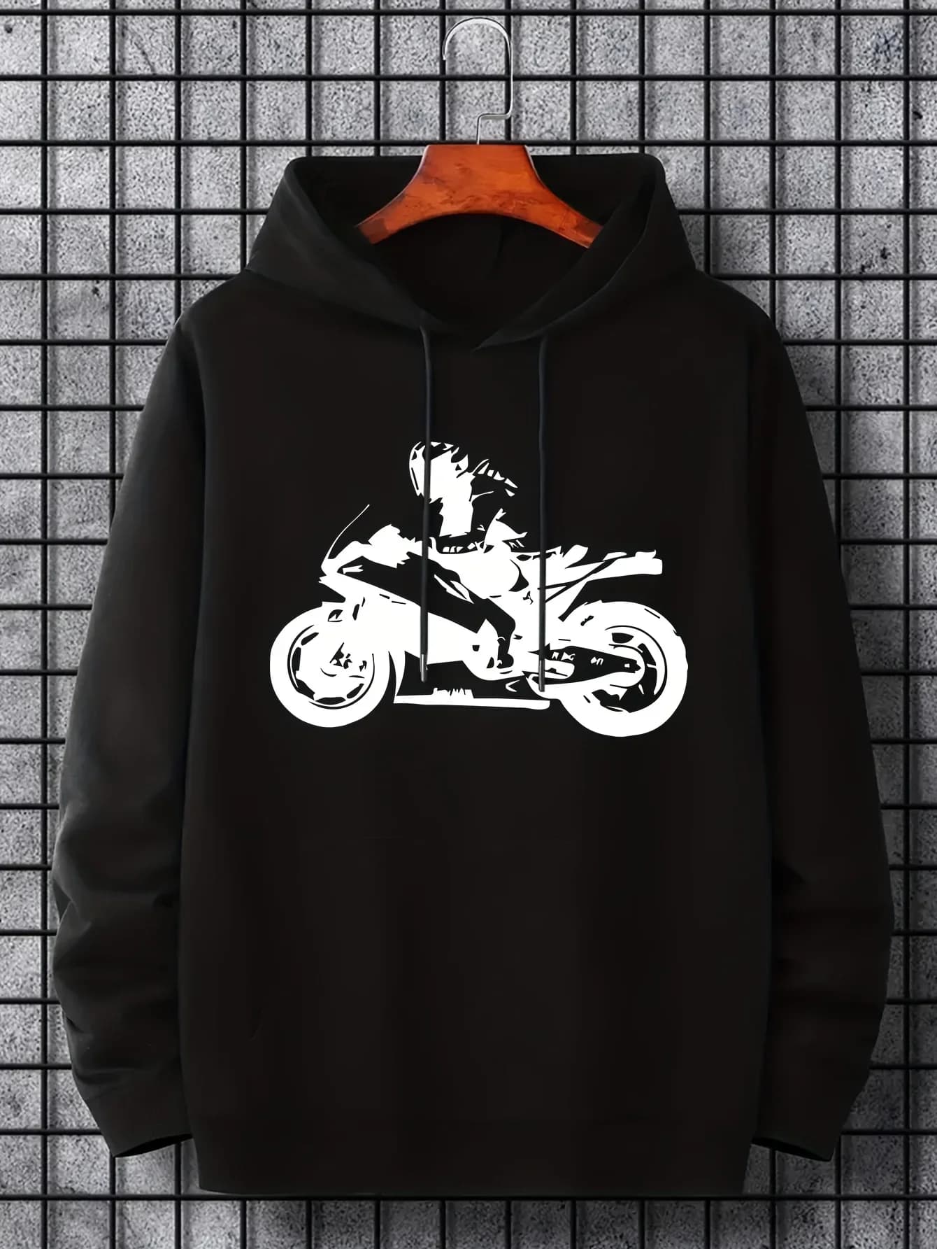 2026 Hoody Man Hoodies Motorcycle Design On Black Hoodie Fashion Trendy Hoodies Anime Printed Classic Hoodies