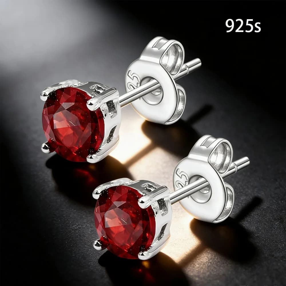 925 Silver Women's Earrings Set with Natural Crystal Stones Birthstones and Aquamarine Earrings Серьги Аквамарин