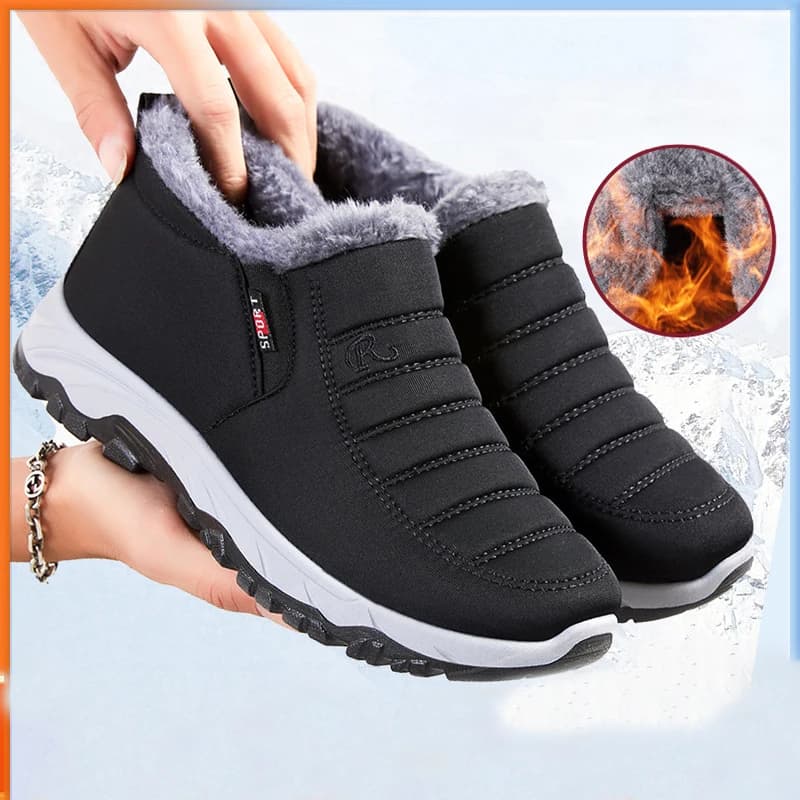 Waterproof Winter Boots for ​Men's  2025 New Plush Snow Boots ​Men's Ankle Boots Warm Black Couple Cotton Couples Platform Shoes