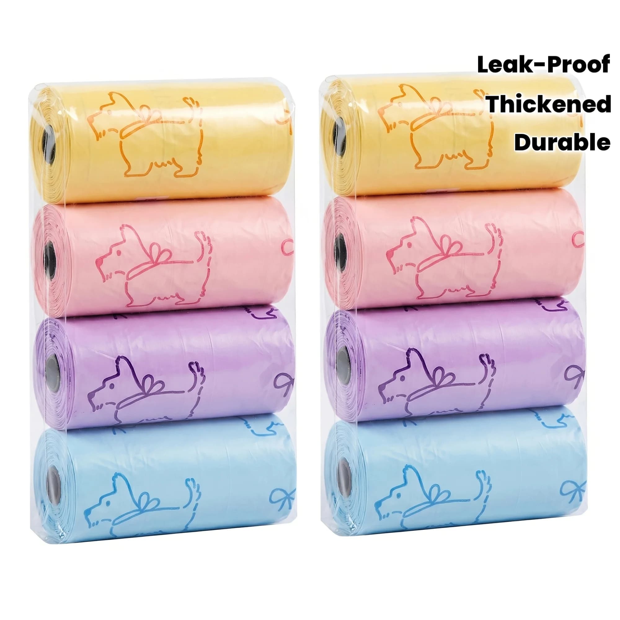 120 Count / 8 Rolls Macaron-Colored Pet Waste Bags | Thickened, Portable, Leak-Proof, Durable Diaper Bags