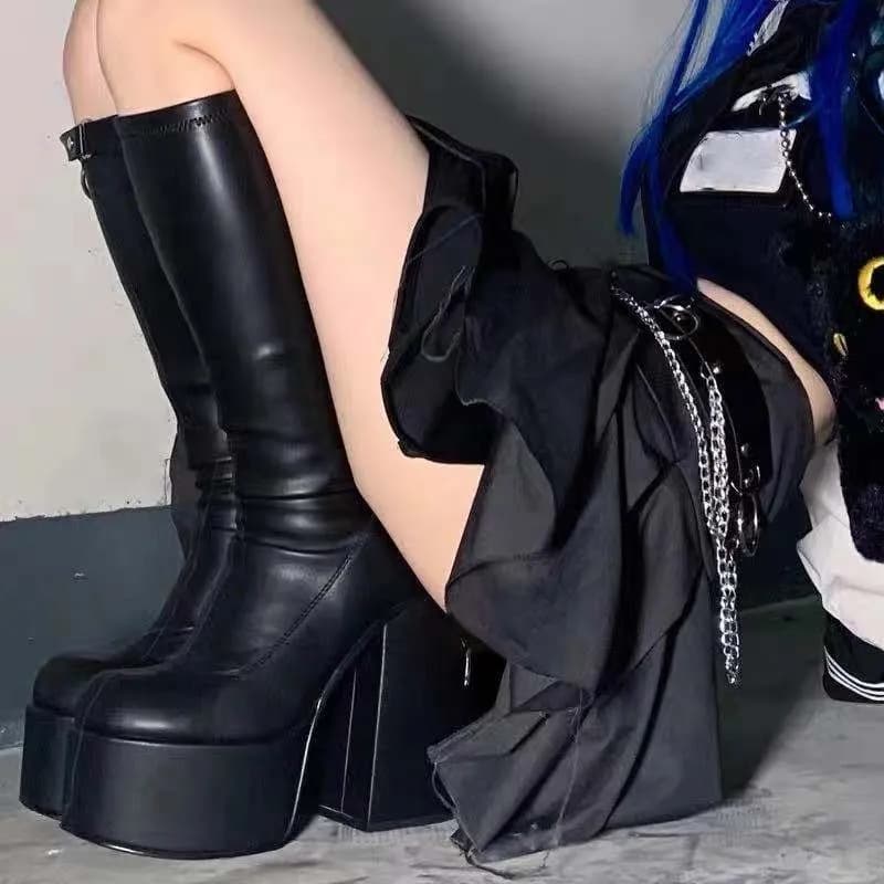 High Heel Slim Boots for Women Ankle High Fashion Boots  Style Winter Warm Boots Zipper Closure round Toe Leather PU Material