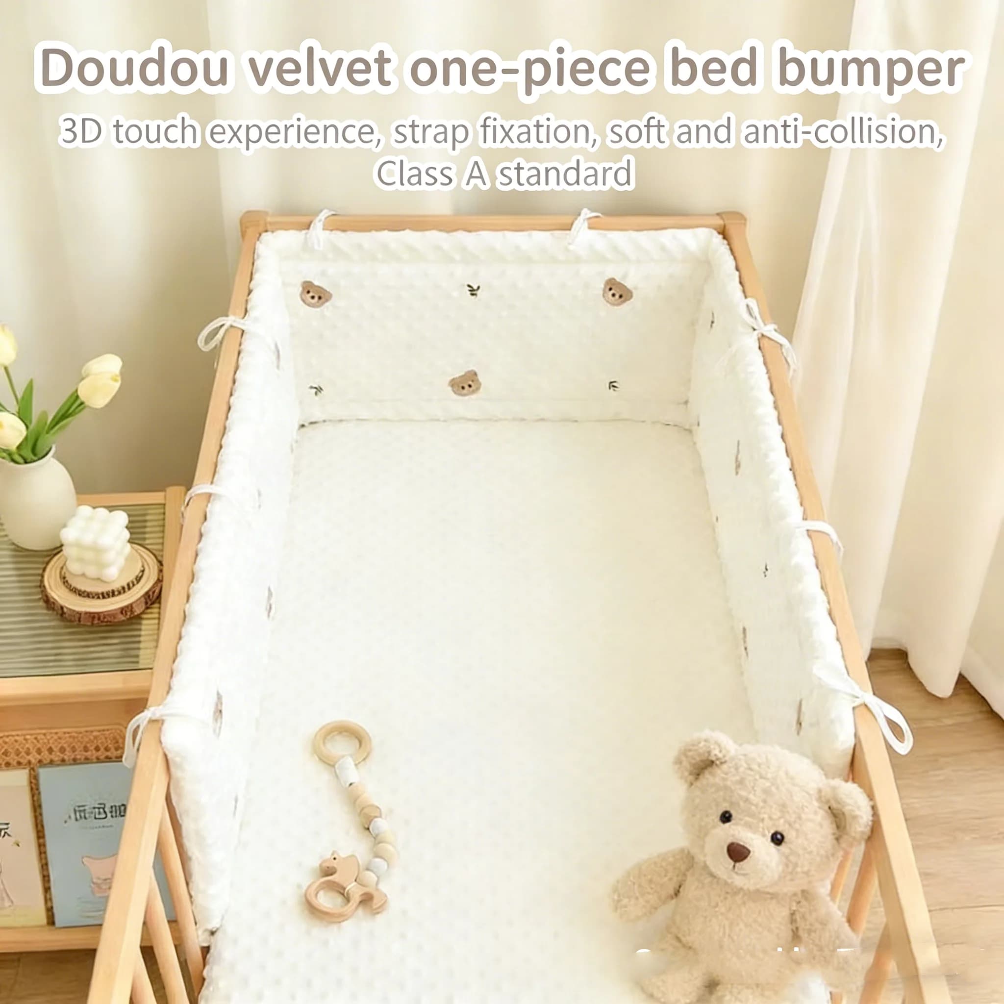 Baby Bed Bumper In The Crib Thick Soft Cot Protection Detachable Cradle Protector Children Room Decoration Baby Bed Bumper Crib