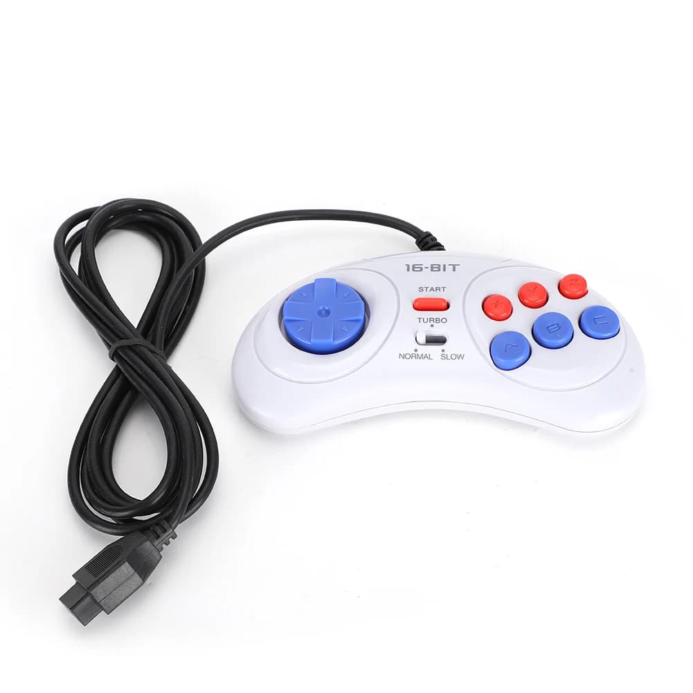 6Bit 9-Pin Mini Handheld Game Controller for , Ergonomic White Gaming Console Joystick