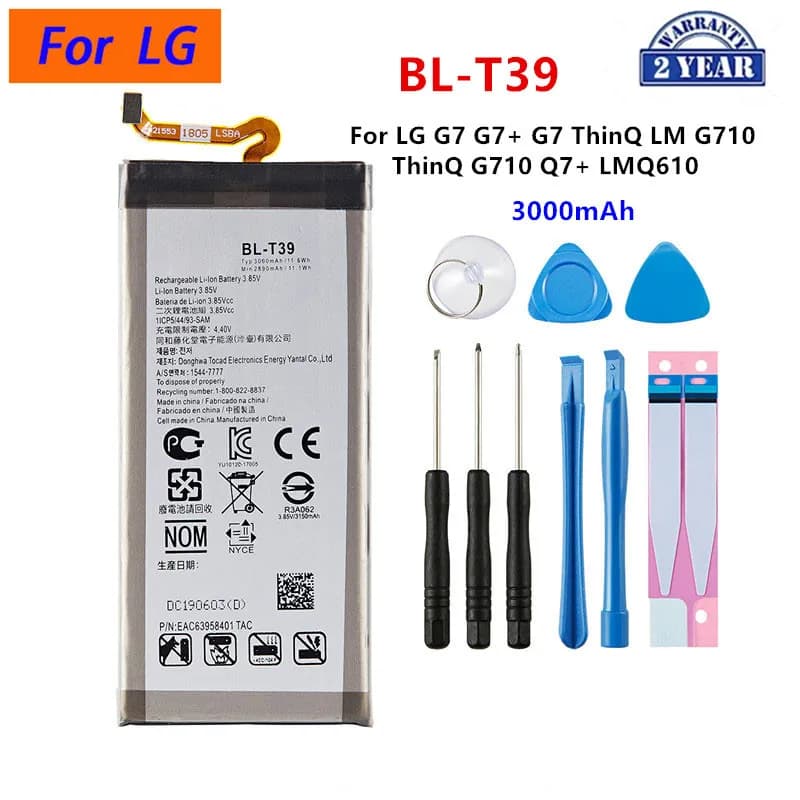 Original BL-T39 3000mAh Battery For LG G7 G7+ G7ThinQ LM G710 ThinQ G710 Q7+ LMQ610 BL T39  Mobile phone Batteries