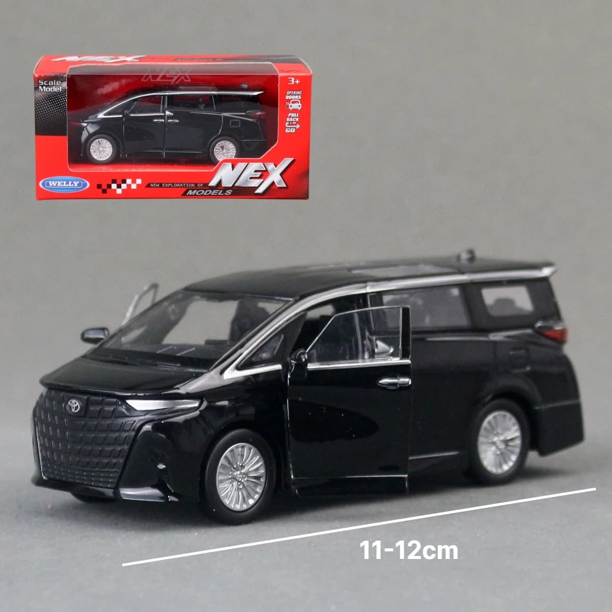 1/36 Toyota Alphard MPV Toy Car For Children Welly Diecast Vehicle Miniature Pull Back Free Wheels Collection Gift For Boys