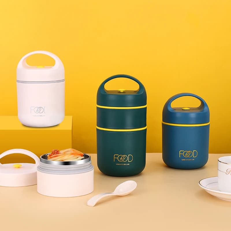 Lunch Boxes Lunch Bag 304 Stainless Steel Lunch Box For Kids Lunch Bags  Portable Folding Spoon Lunch Box Kids Thermal Bento Box