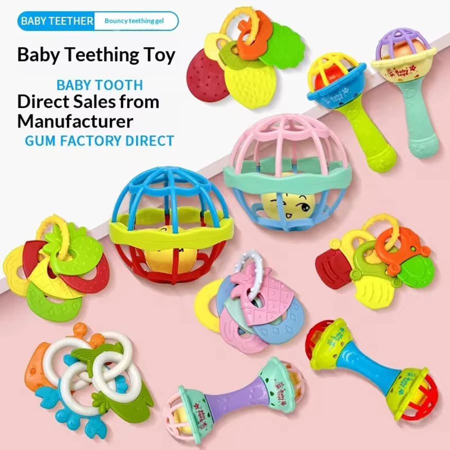 5/10pc Baby Rattles 0 12 Months Baby Educational Toys Shaker Grab Spin Set Sensory Educational Newborn Gift for Infant Boy Girls
