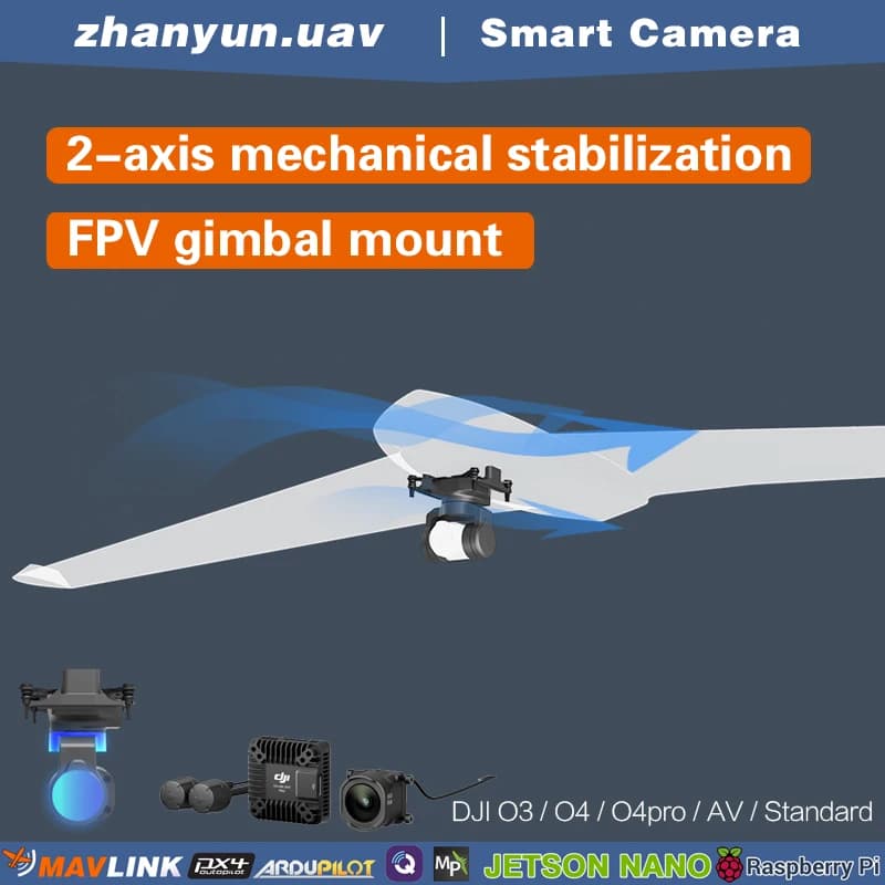 UAV CAR Drone PTZ Camera with 2-Axis Stabilization Gimbal Stand Digital Image Transmission C20D Camera Stand for UAV Drones