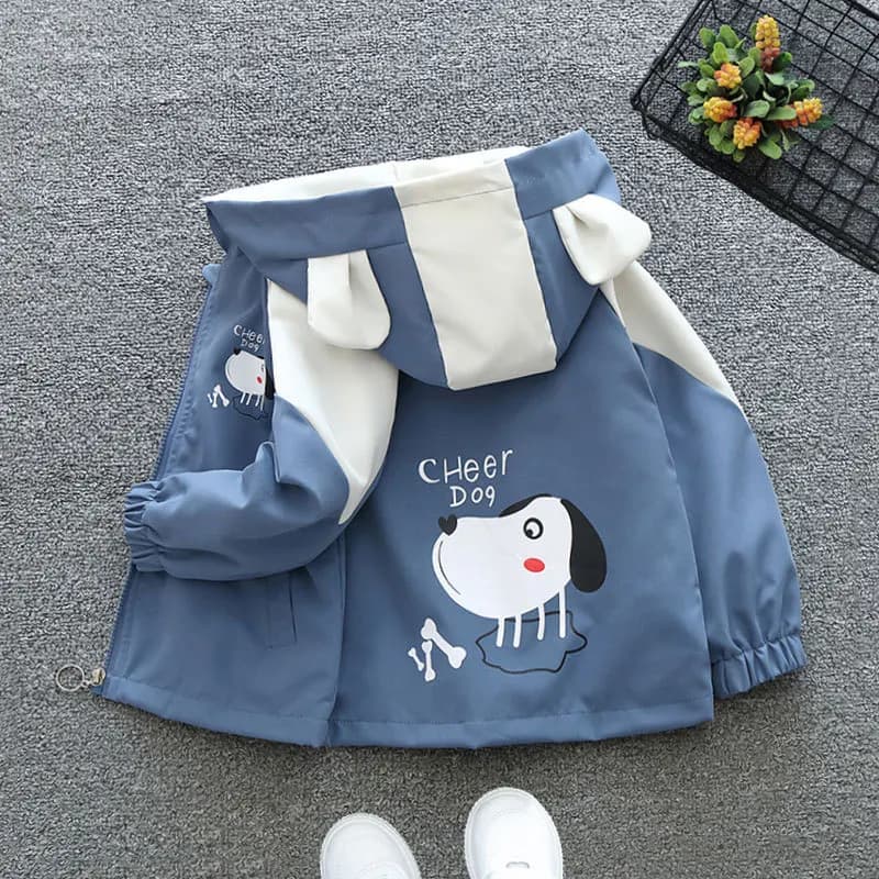 New Baby Boys Jacket Cartoon Fashion Windproof Outerwear Hooded Zipper Boys Coat Birthday Gifts 1 2 3 4 5 6 Years Kids Clothes