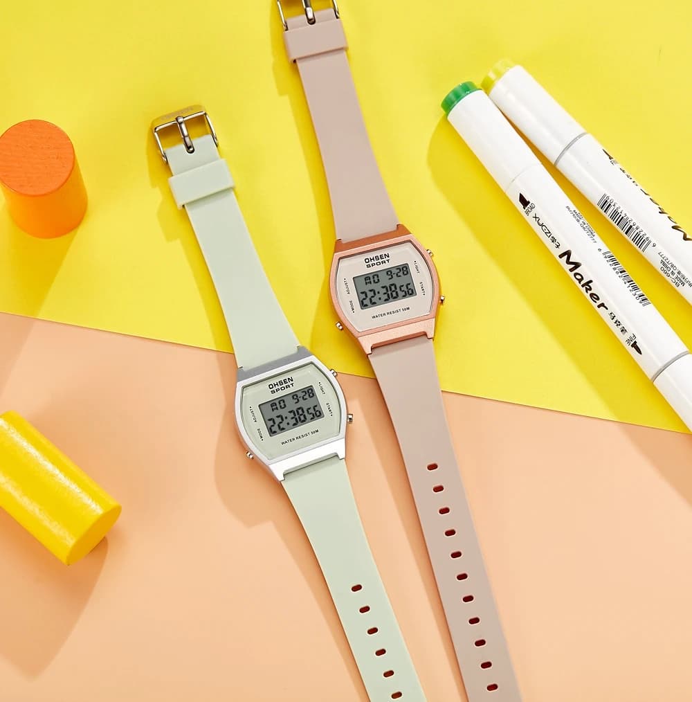 Digital Watches for Women White Fashion Waterproof Sport Watch for Girls reloj mujer Electronic ladies Wristwatch  Alarm Clocks