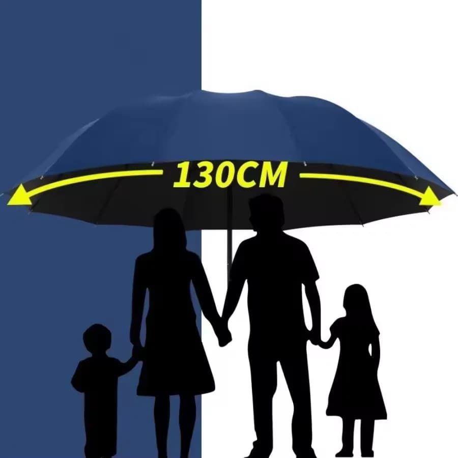130cm extra-large folding umbrella suitable for both sunny and rainy days and is windproof, waterproof comprehensive protection.