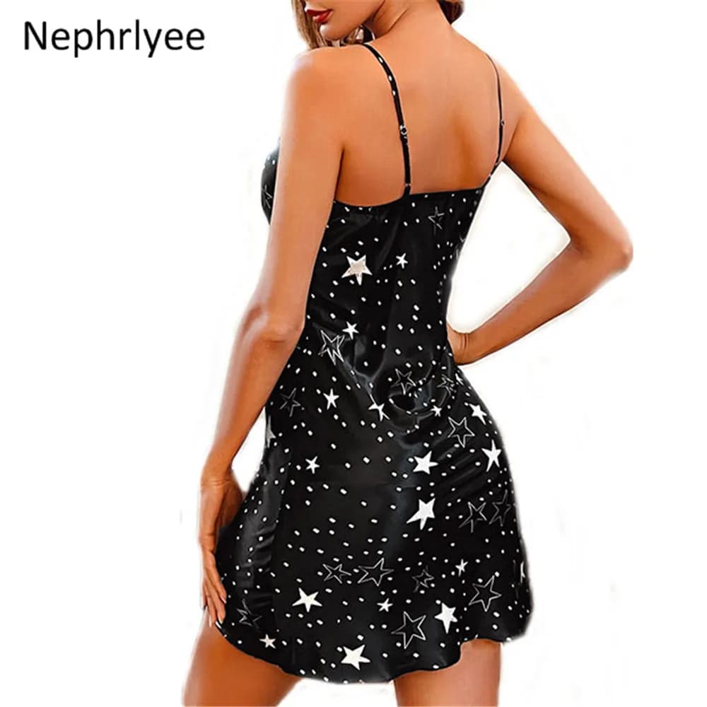 2026 Summer New Women's Sleepwear Female Sexy Spaghetti Strap Nightgown Rayon Nightdress Short Robe Dress Gown SLP001368