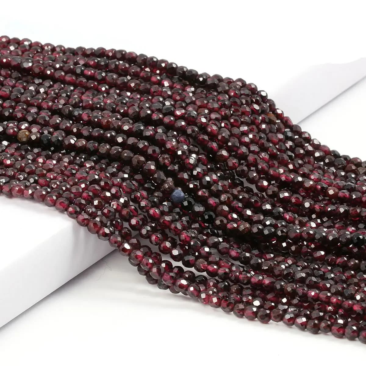 Natural Gem Stone Garnet Beaded 2 3mm Small Faceted Loose Beads for DIY Bracelet Necklace Jewelry Making Accessories 15''