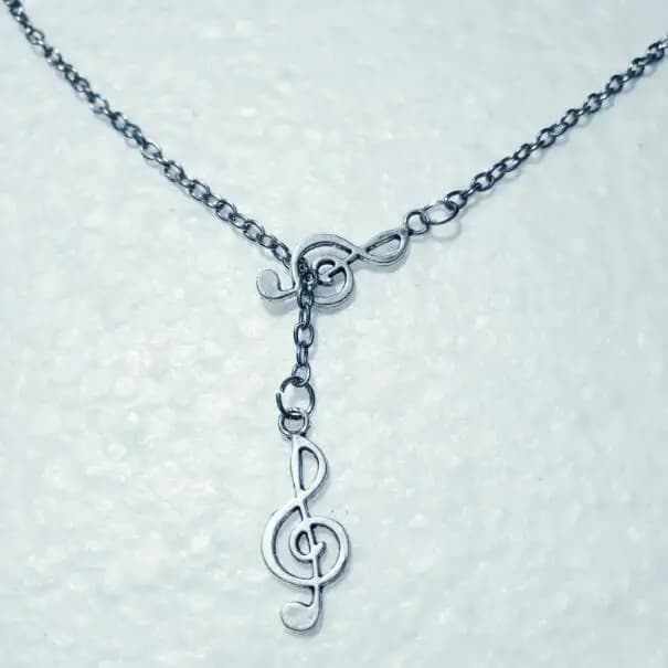 Fashion Double Notes / treble clef Pendant Adjustable Cross Lariat Necklace For Women Men Punk Goth Jewelry Gift