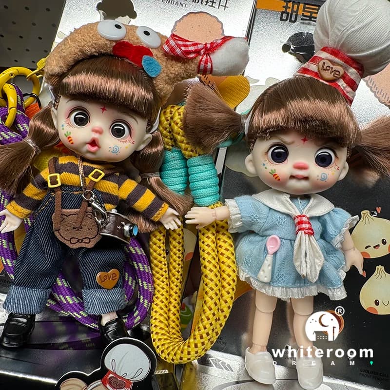 bjd doll Dolls for girls Labbu doll pocket mini blyth girl Doll Barbi cry Baby Rainbow Ball jointed doll Mobile phone Decoration