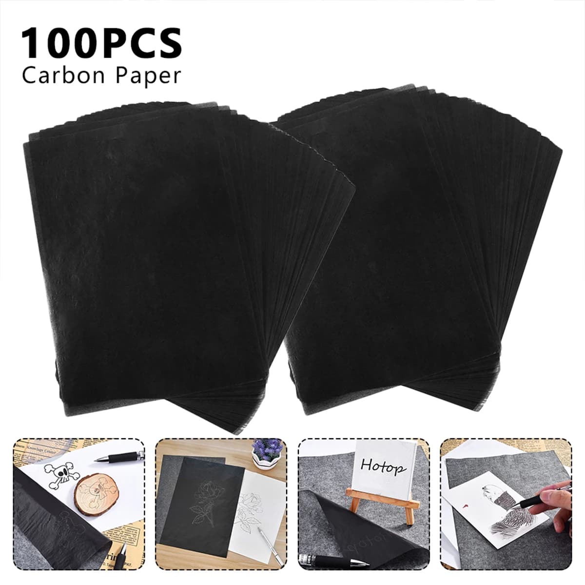 A4 Carbon Paper for Tracing Drawing 100 Sheets Copy Duplicate Typewriter Receipt Duplicate Book for Painting Creativity Design