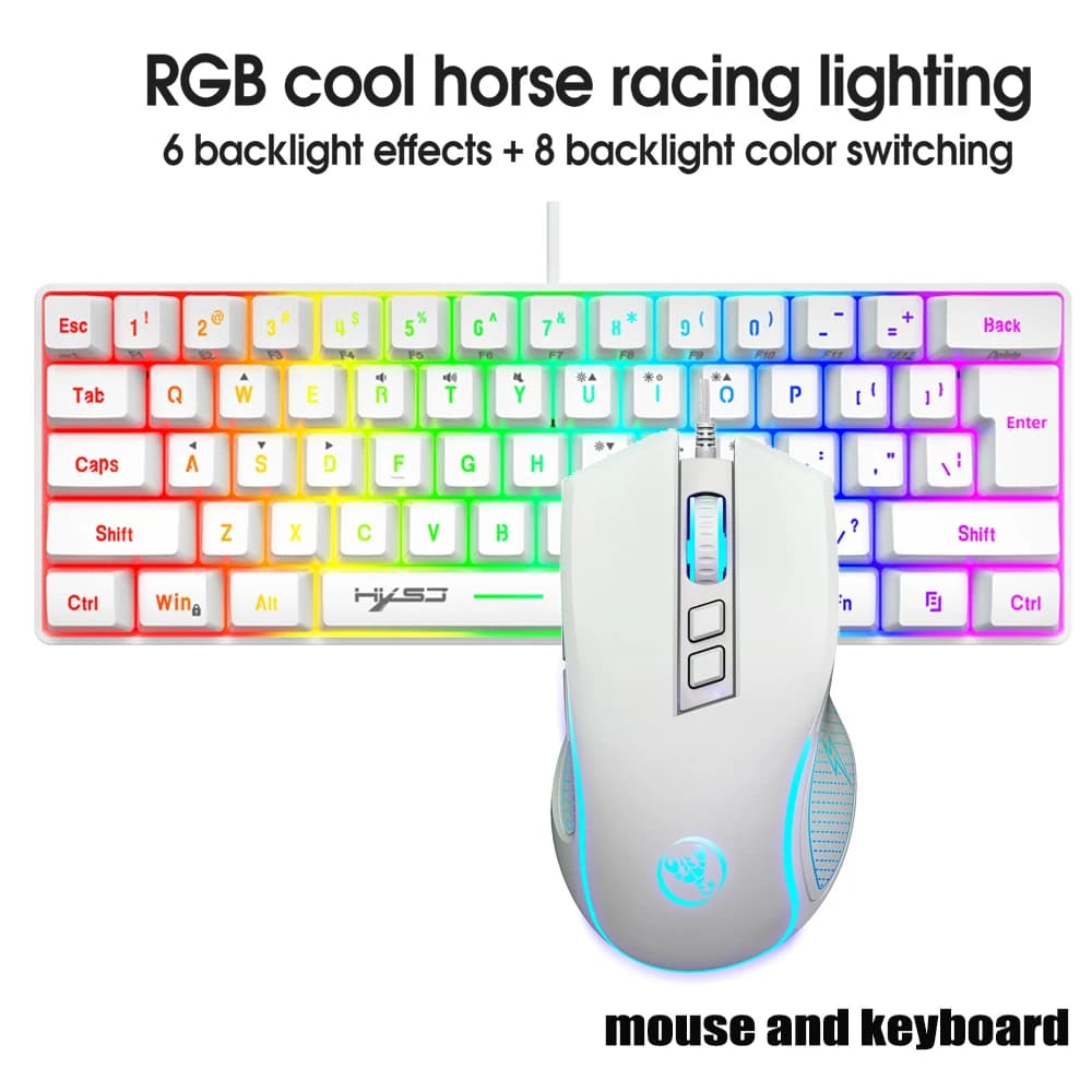 Keyboard and Mouse Teclados Kit Gamer Keyboards Combos 60%PC Teclado E Branco Clavier Souris Gaming Deofertas Maus Und Tastatur