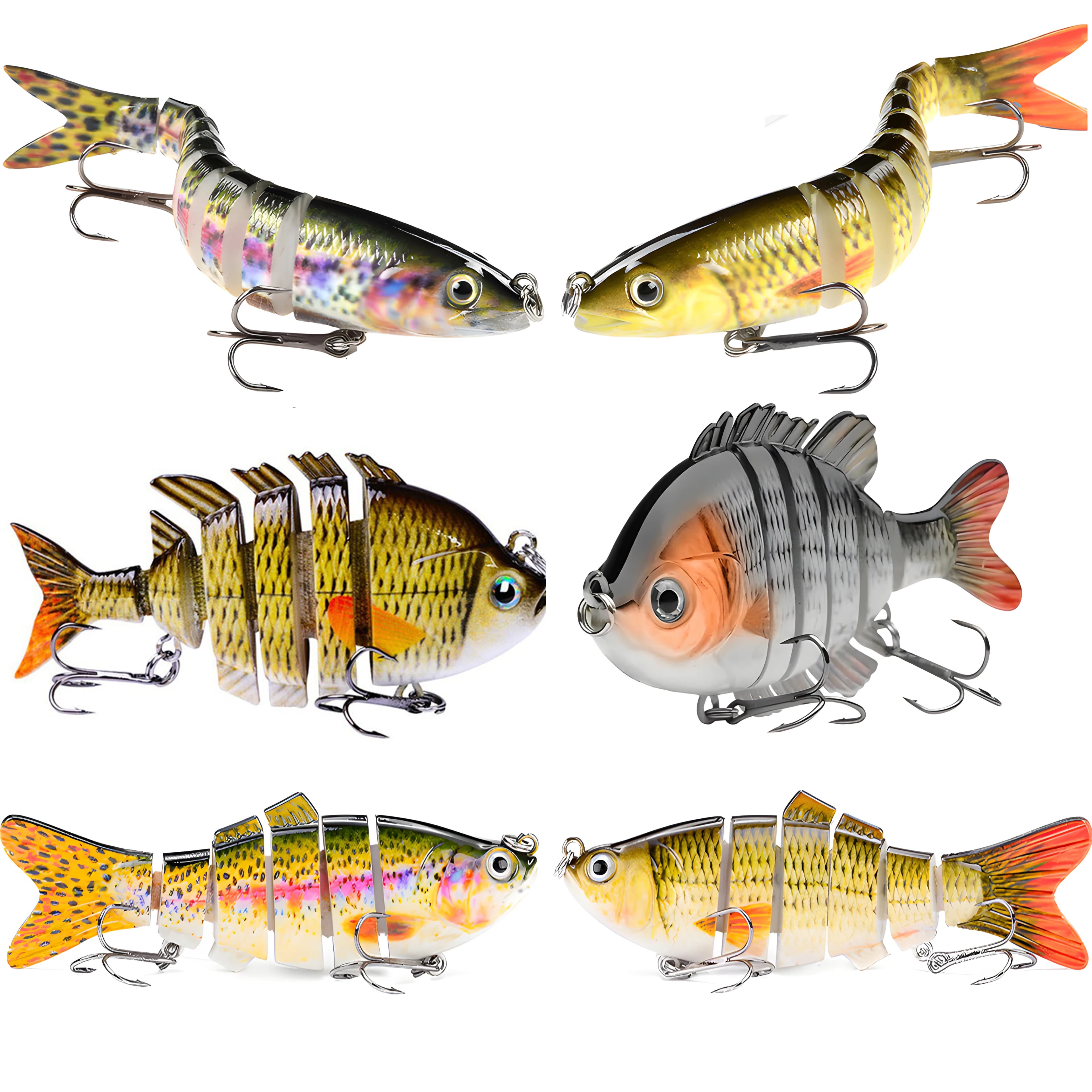 Fishing Lures for Freshwater and Saltwater, Slow Sinking Lifelike Jointed Swimbait for Bass Trout Crappie Walleye Pike