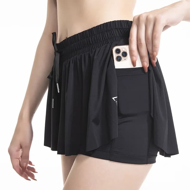 Women Shorts High Waist Skirts Breathable Sweat Shorts Summer Security Pants Gym Tennis Shorts Sportswear Pocket Skirt for Women