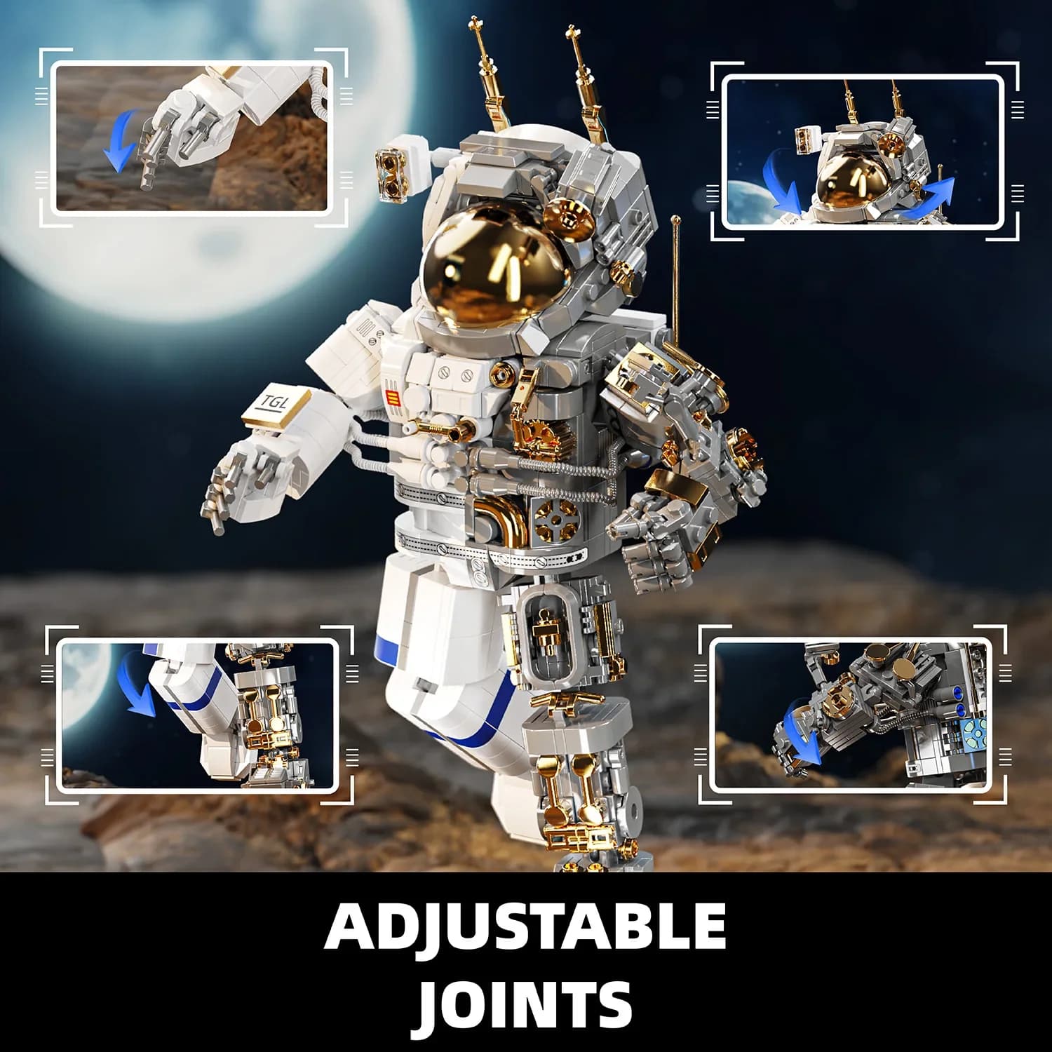 860PCS building block toys, ornament models, aerospace astronauts assembling building blocks, educational toys, holiday gifts