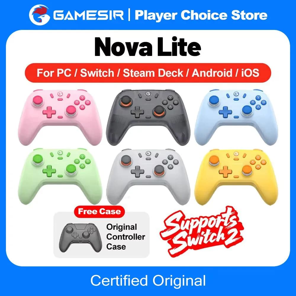 Gamesir Nova Lite Gamepads PC for Nintendo Switch 2 Controller Switch Steam Android iOS iPhone Controle Hall Effect Joystick