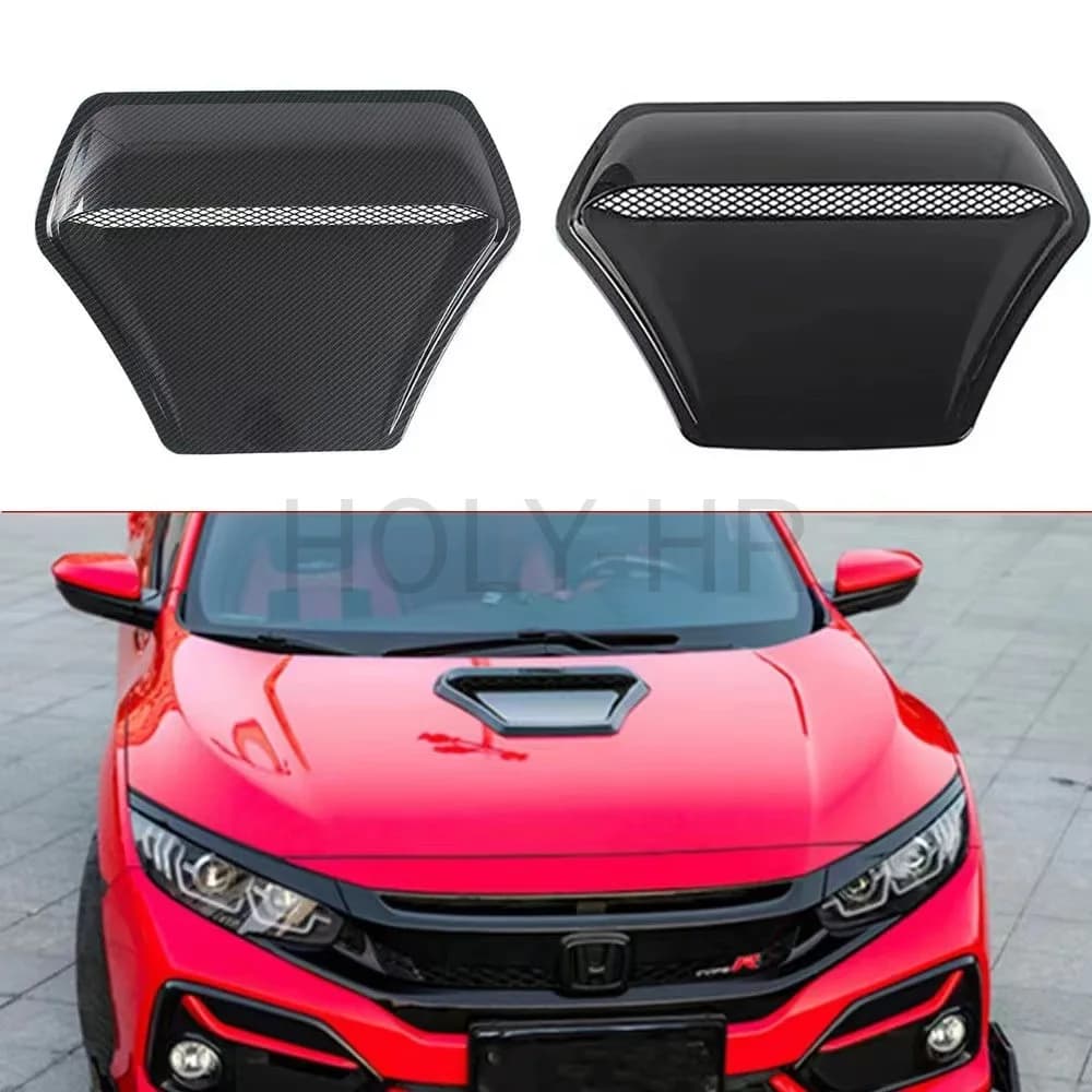 Car modification exterior decoration hood decoration ventilation panel, ABS carbon fiber, black Exterior Parts Bug Shields