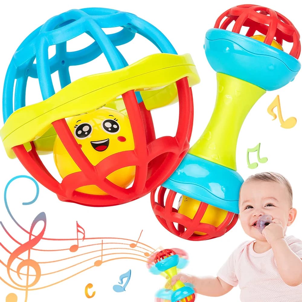 Baby Rattles 0 12 Months Baby Educational Toys Shaker Grab Spin Set Sensory Educational Newborn Gift for Infant Boys Girls