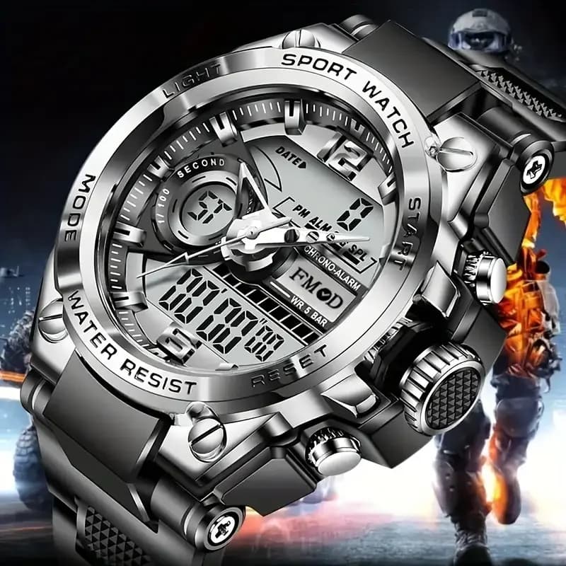 Digital Men Steel Military Wristwatch LED Quartz ClockSport Watch Male Big Watches Men Relogios Masculino