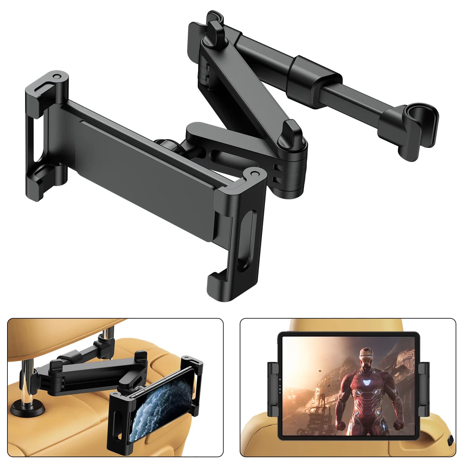 Tablet Car Holder For 4.7-13 in Tablet & Phone Holder Back Seat Headrest Mounting Holder Car Accessories For iPad Pro 12.9''