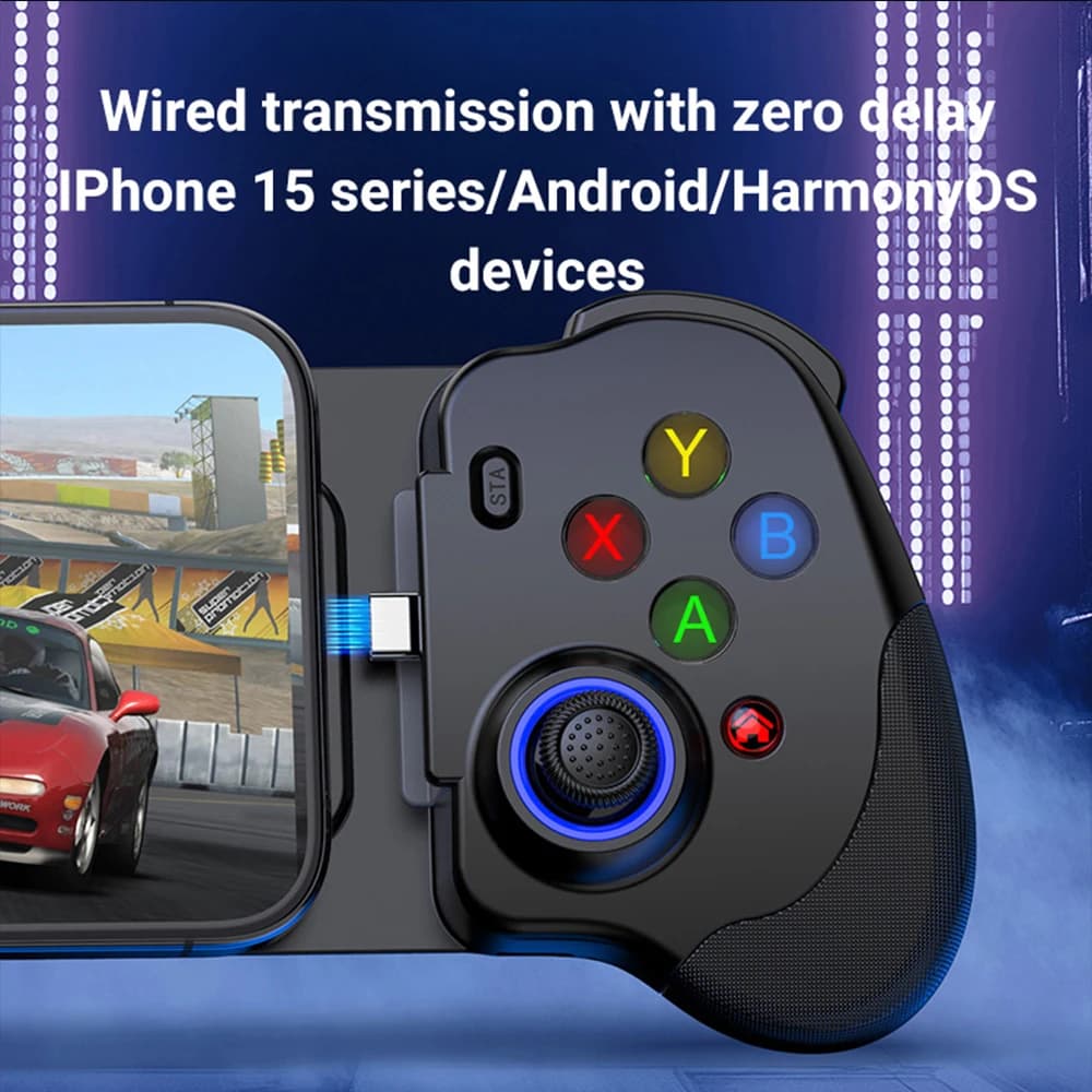 1pcs Type-c Handheld Game Controller Hall Trigger Joystick Wired Connection For android/ios/cloud Game Streaming Joystick