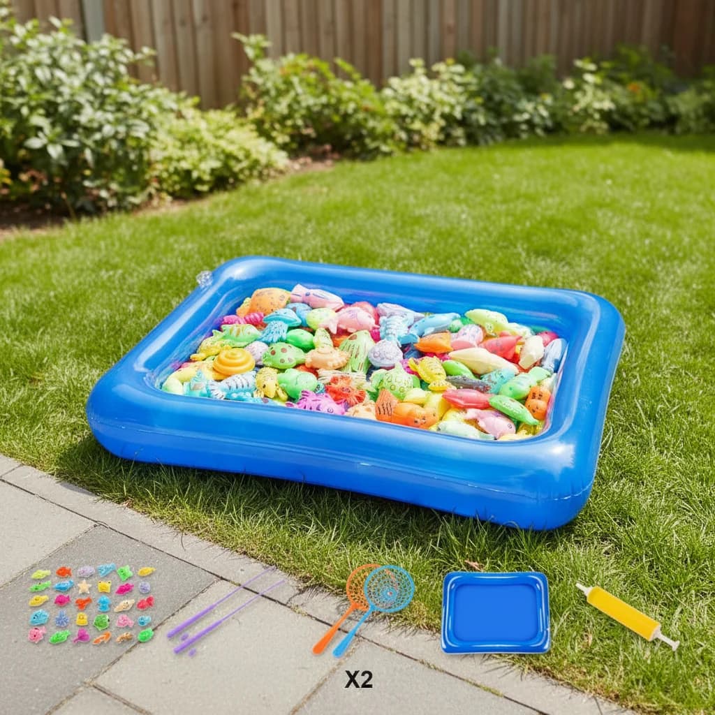 Kids Fishing Toy Set Play Water Toys for Kids Magnetic Rod and Fish Indoor Outdoor Leisure Entertainment Games for Children Toy