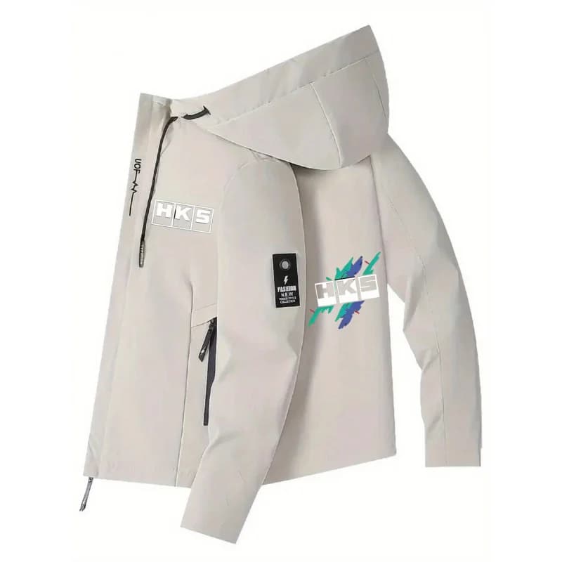 Men's Hooded Jacket – Lightweight four-season outerwear with a zipper design, suitable for hiking and urban wear.