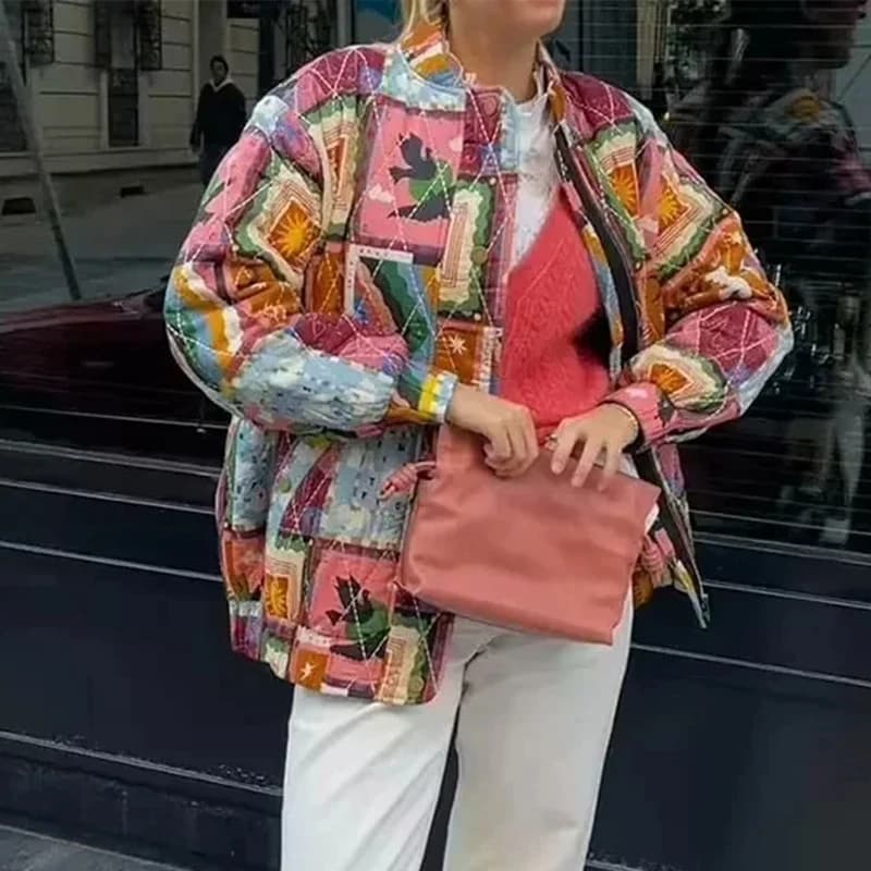 Women's Jackets inszartrafs Bombers Coat Vintage Fashion Outwear Long Sleeve Tops Casual Loose 2025 Veste Femme Chic et élégante