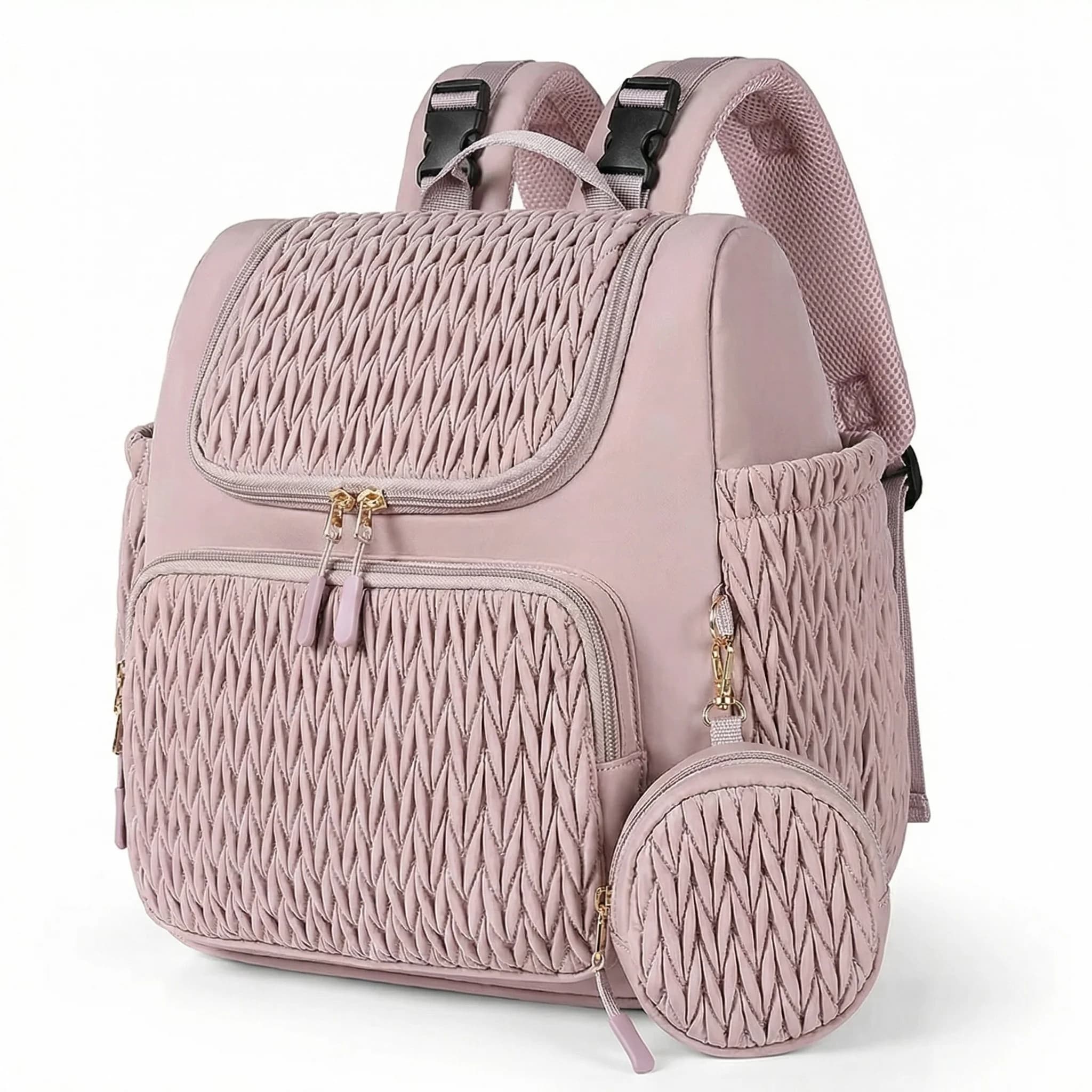 Fashion Mommy Diaper Backpack Large Capacity Baby Care Stroller Hanging Bag Travel Nursing Backpack for Mothers with Organizer