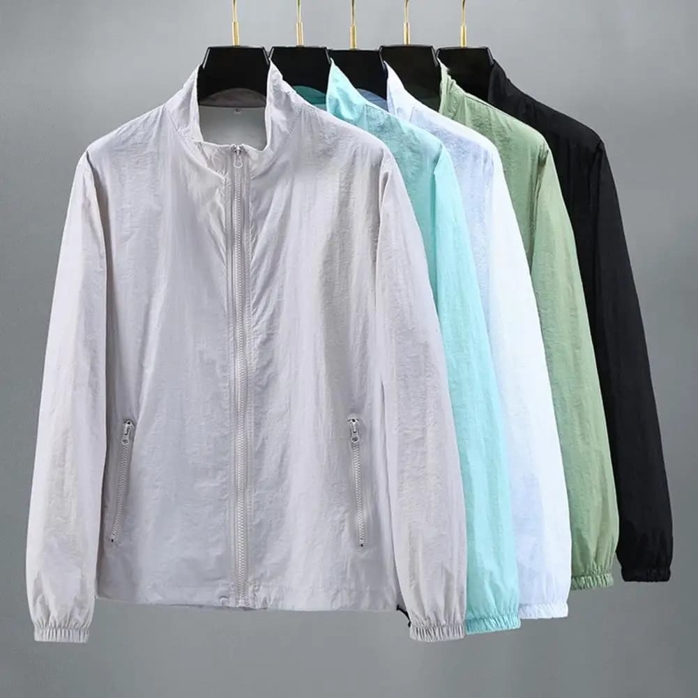 Men Outdoor Jacket Sunscreen Coat Camping Fishing Summer Sports Jacket Breathable Sun Clothing Sunshade Jacket