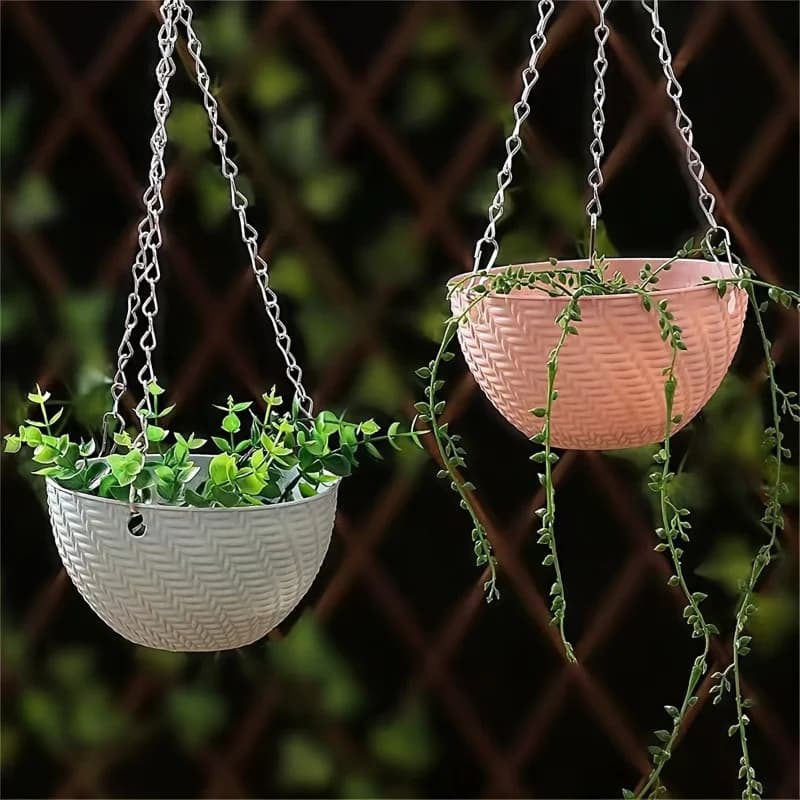 2pcsHanging Flower Pots and Hanging Pots on Outdoor Garden Balconies. Suitable for Indoor and Outdoor Green Plants