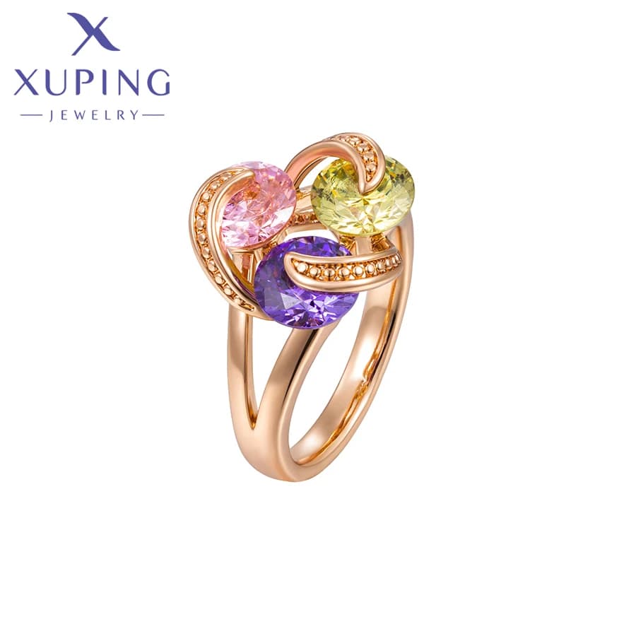 Xuping Jewelry Fashion Charm Trendy Stone Popular Rings for Women Gold Color Plated Color Gift X00096881