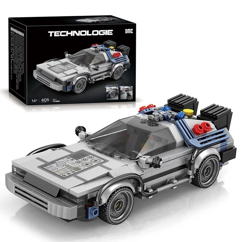 1:24 Classic Movie Racing Car Building Blocks MOC Model Sport Cars Toys Back Future Bricks Vehicle Festival Gifts for Boys Kids