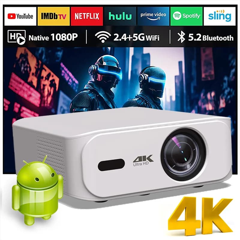 Nouveau Projecteur Portable Domestique 35000Lumens Moive Projecteur De Lumière Du Jour Android 11.0 Projecteur Intelligent 8K Dé